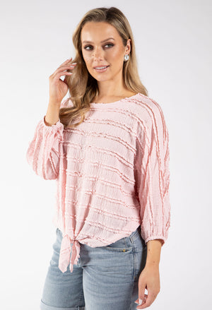 Sofia Ruffled Tie Front Top