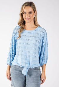 Sofia Ruffled Tie Front Top