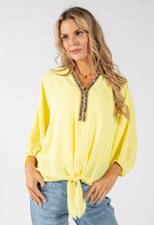 Sol Diamante Trim Blouse