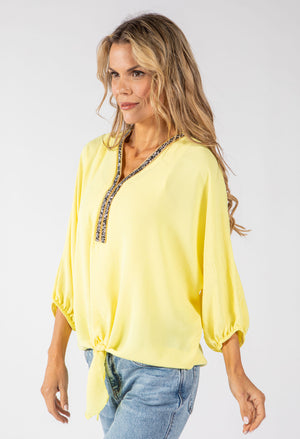 Sol Diamante Trim Blouse