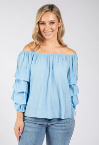 Layered Ruffle Sleeve Blouse