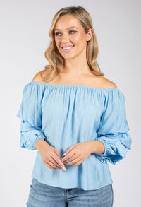 Layered Ruffle Sleeve Blouse