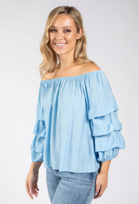 Layered Ruffle Sleeve Blouse