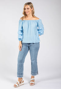 Layered Ruffle Sleeve Blouse