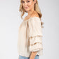 Layered Ruffle Sleeve Blouse