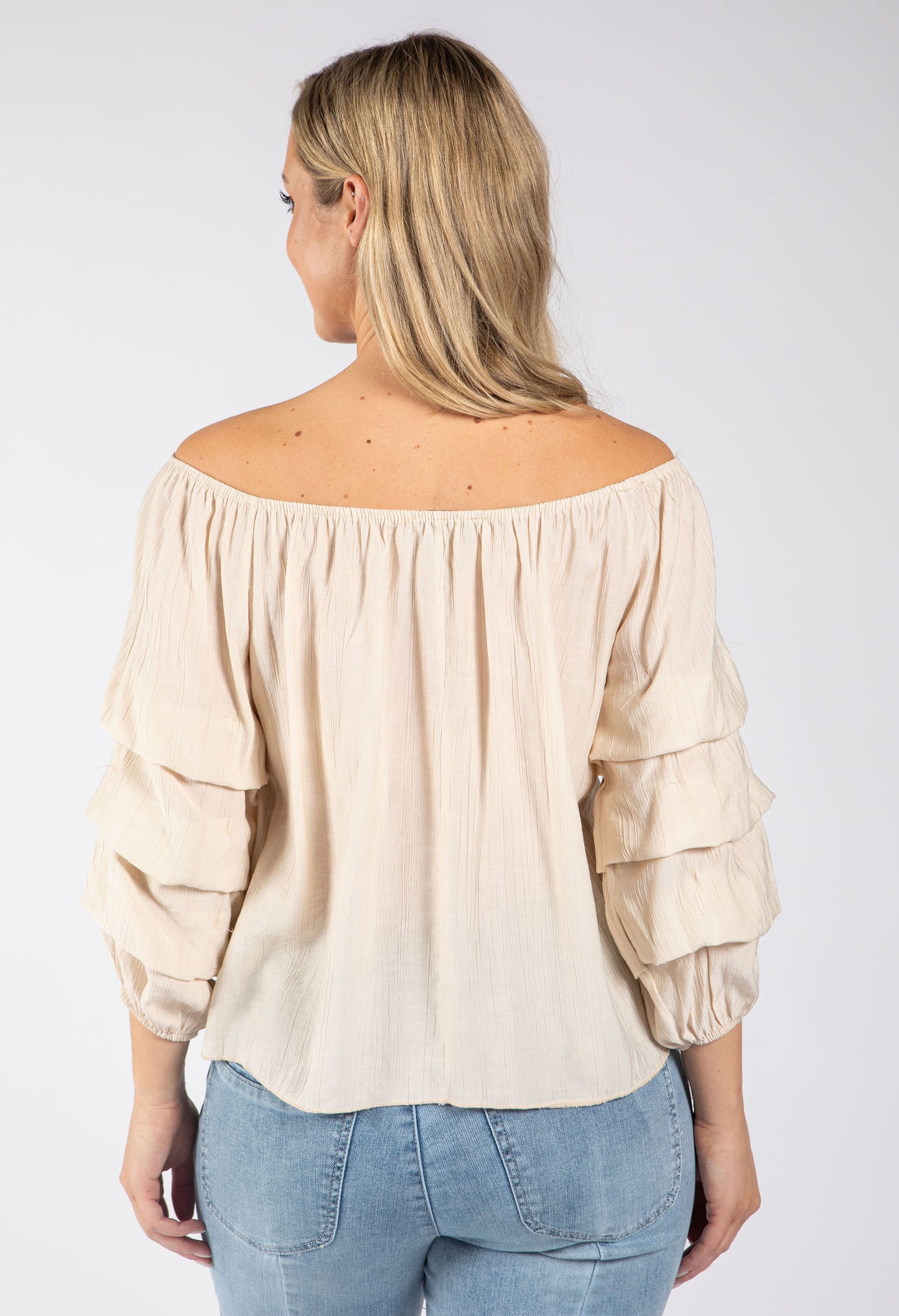 Layered Ruffle Sleeve Blouse