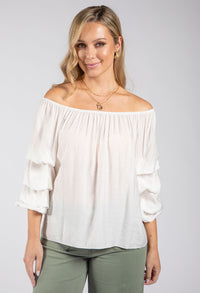 Layered Ruffle Sleeve Blouse
