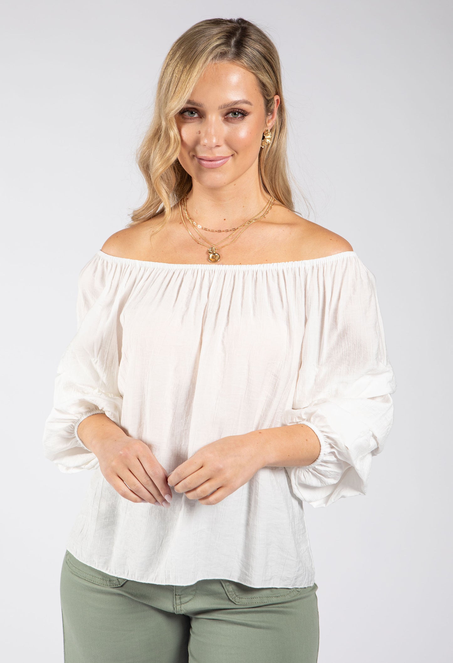 Layered Ruffle Sleeve Blouse