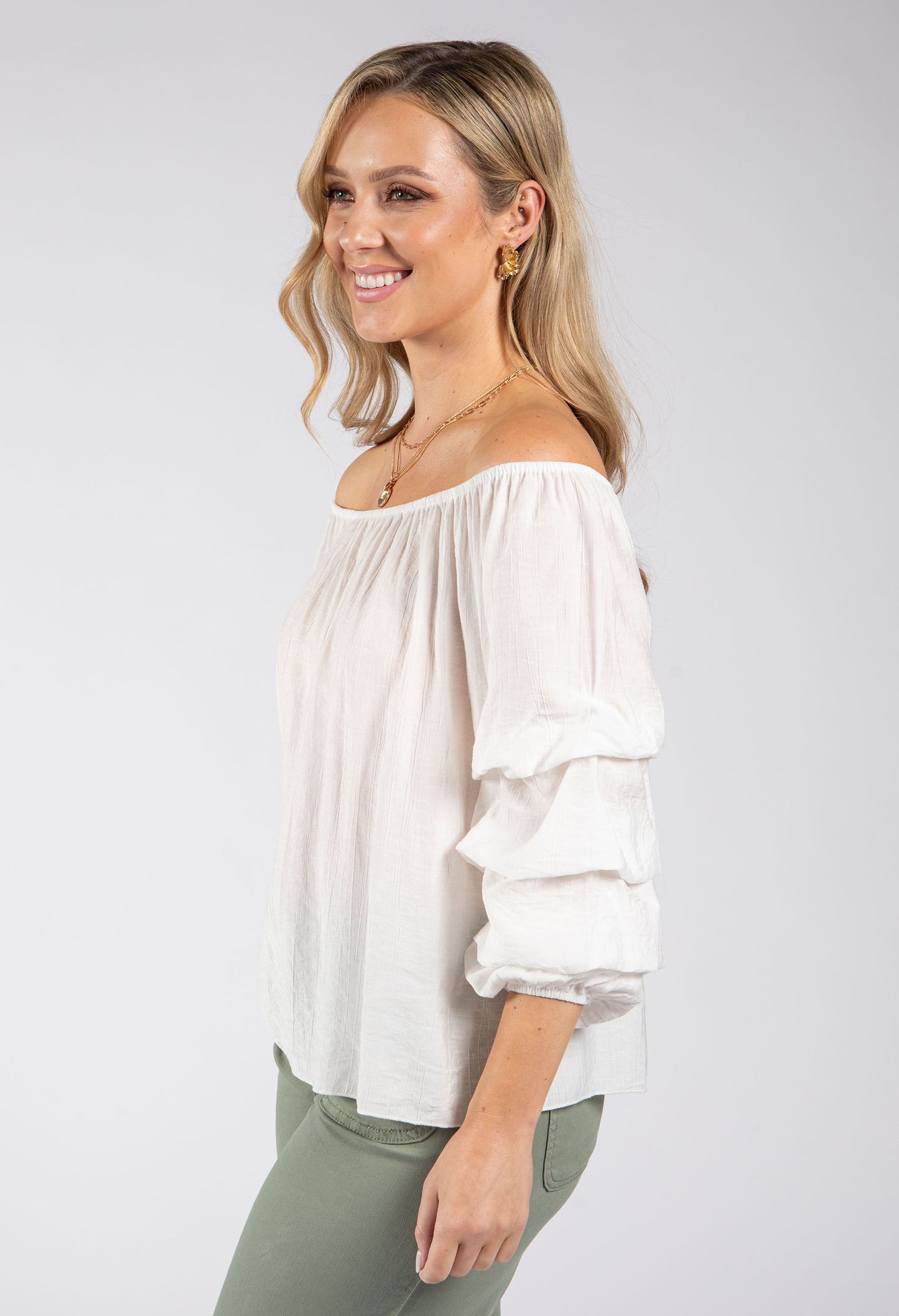 Layered Ruffle Sleeve Blouse