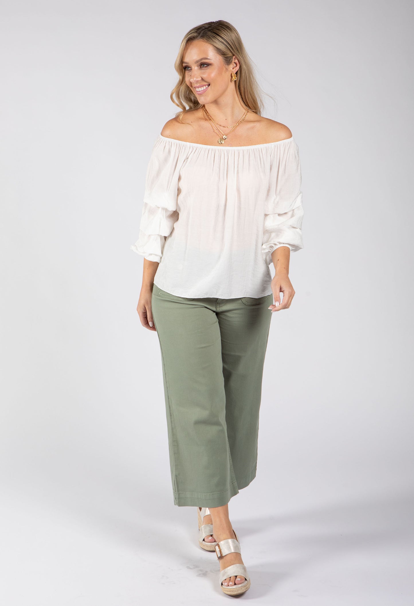 Layered Ruffle Sleeve Blouse