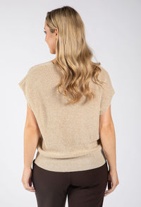 Lurex Knit Short Sleeve Top