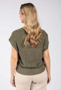 Lurex Knit Short Sleeve Top