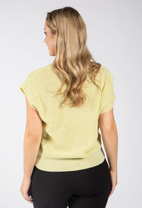 Lurex Knit Short Sleeve Top