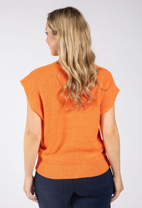 Lurex Knit Short Sleeve Top