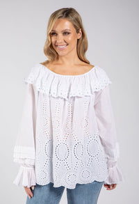Broderie Anglaise Ruffle Blouse