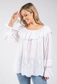 Broderie Anglaise Ruffle Blouse