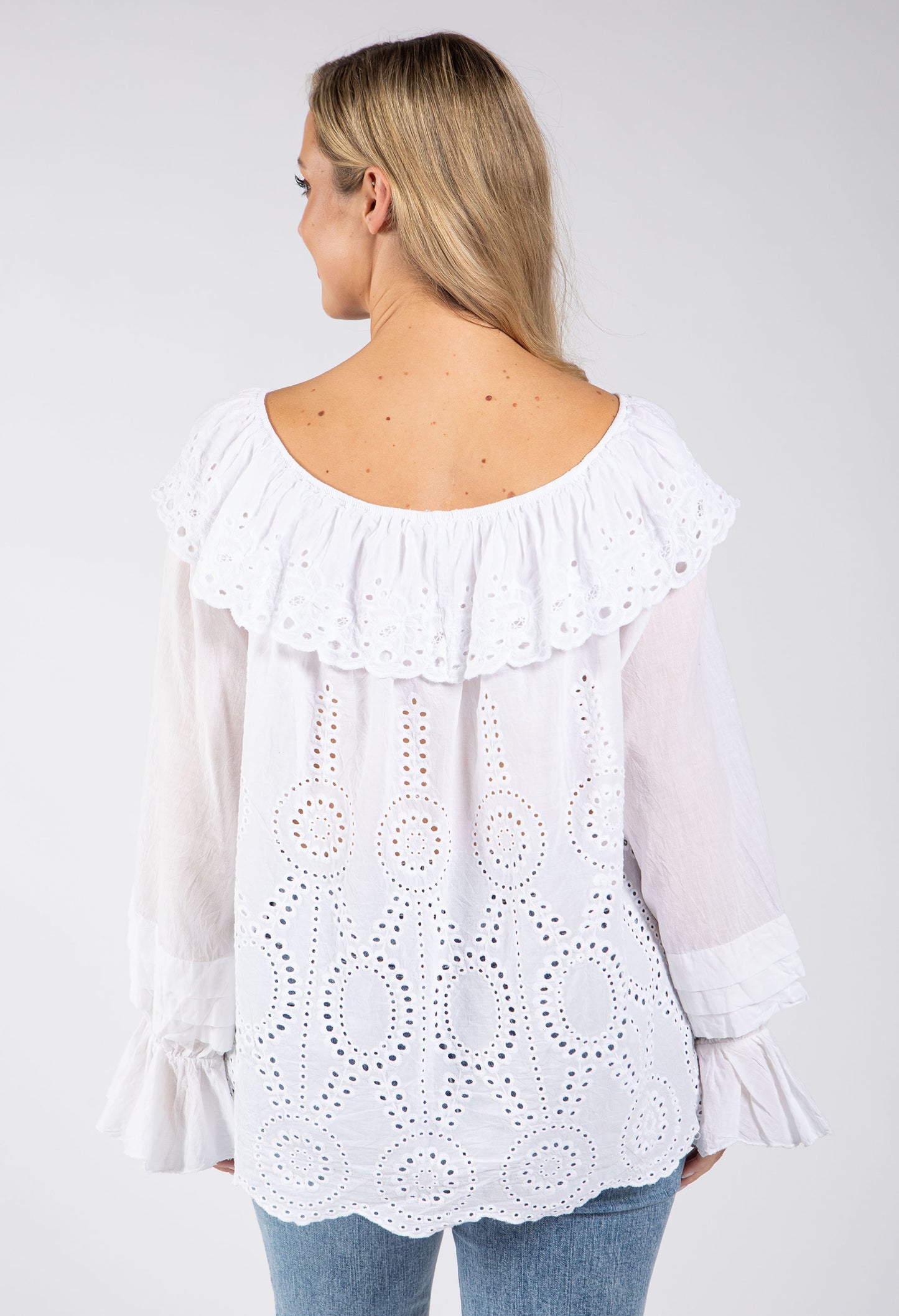Broderie Anglaise Ruffle Blouse