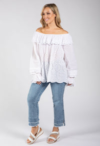 Broderie Anglaise Ruffle Blouse