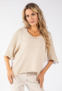 Two Tone Knit Relaxed Jumper