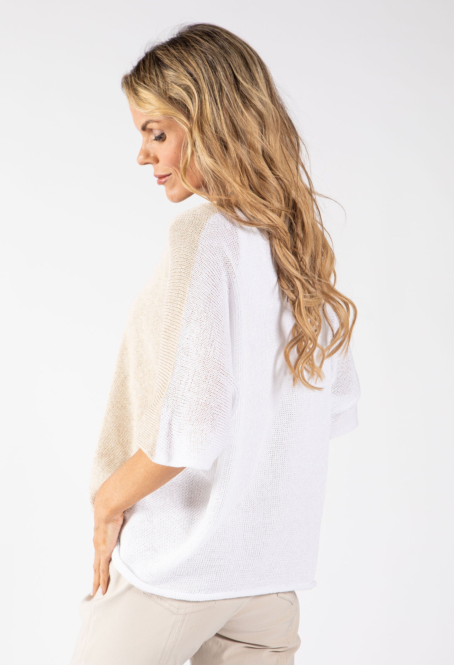 Two Tone Knit Relaxed Jumper