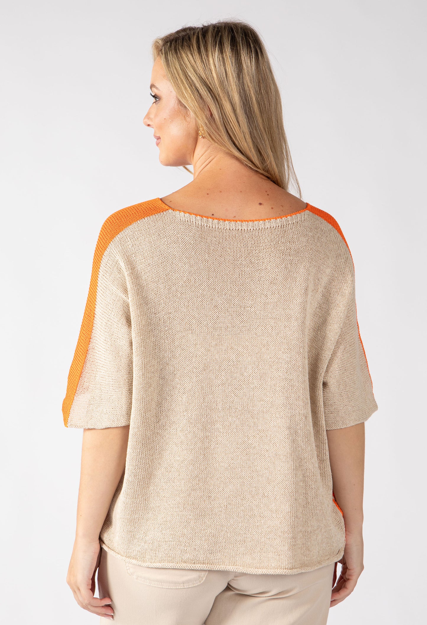 Two Tone Knit Relaxed Jumper