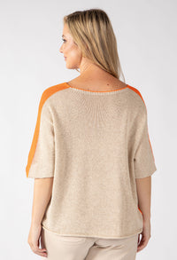 Two Tone Knit Relaxed Jumper