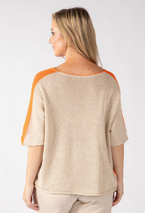 Two Tone Knit Relaxed Jumper