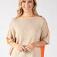 Two Tone Knit Relaxed Jumper