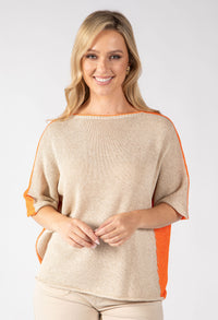 Two Tone Knit Relaxed Jumper
