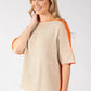 Two Tone Knit Relaxed Jumper