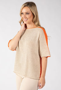 Two Tone Knit Relaxed Jumper