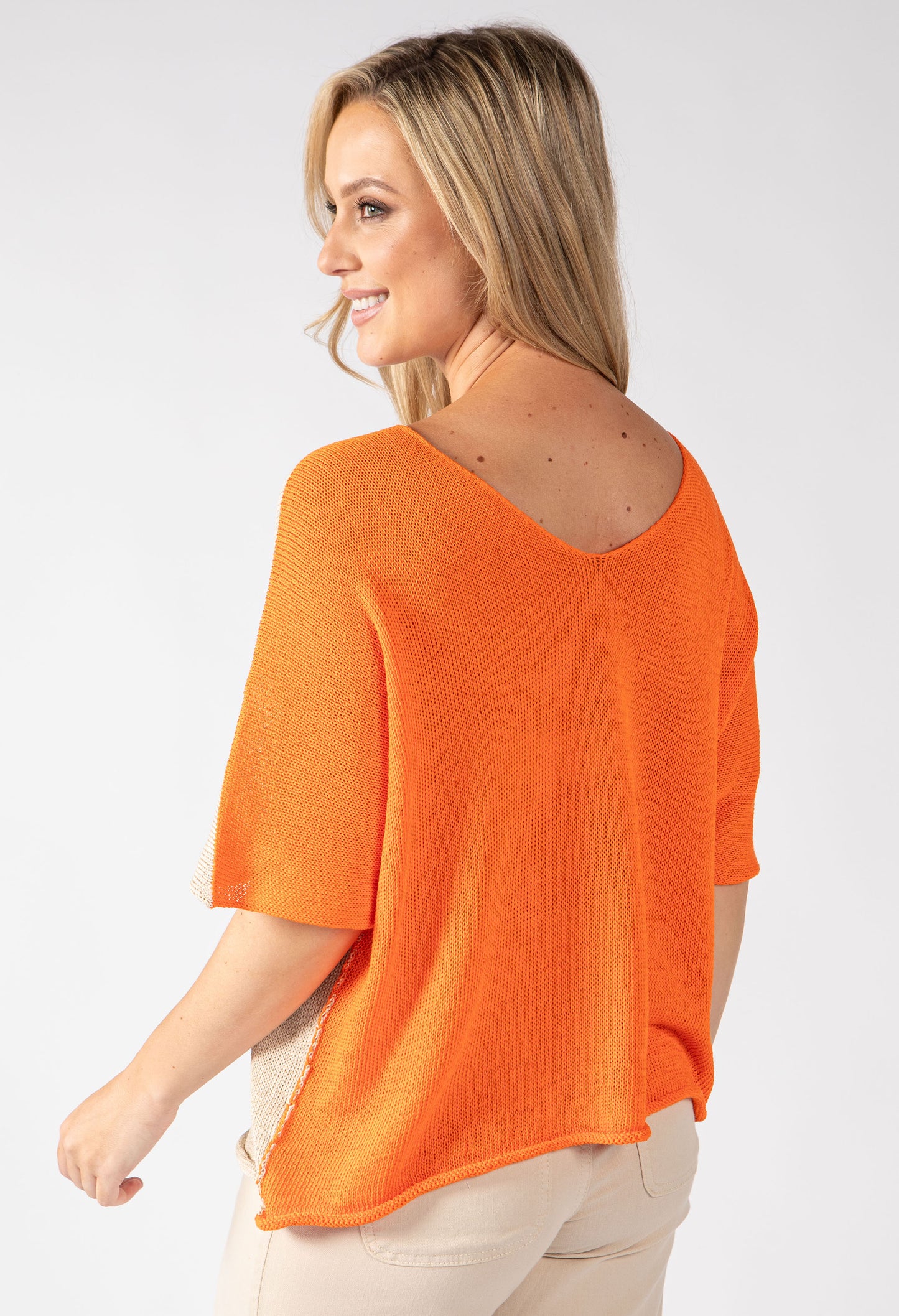 Two Tone Knit Relaxed Jumper