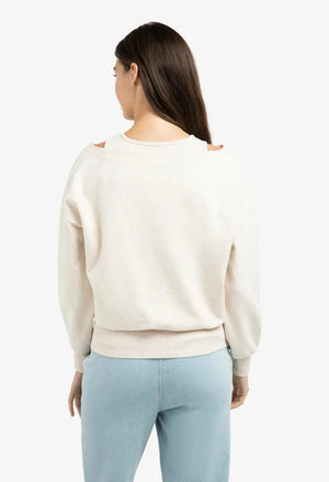 Sweatshirt with layered neckline detail