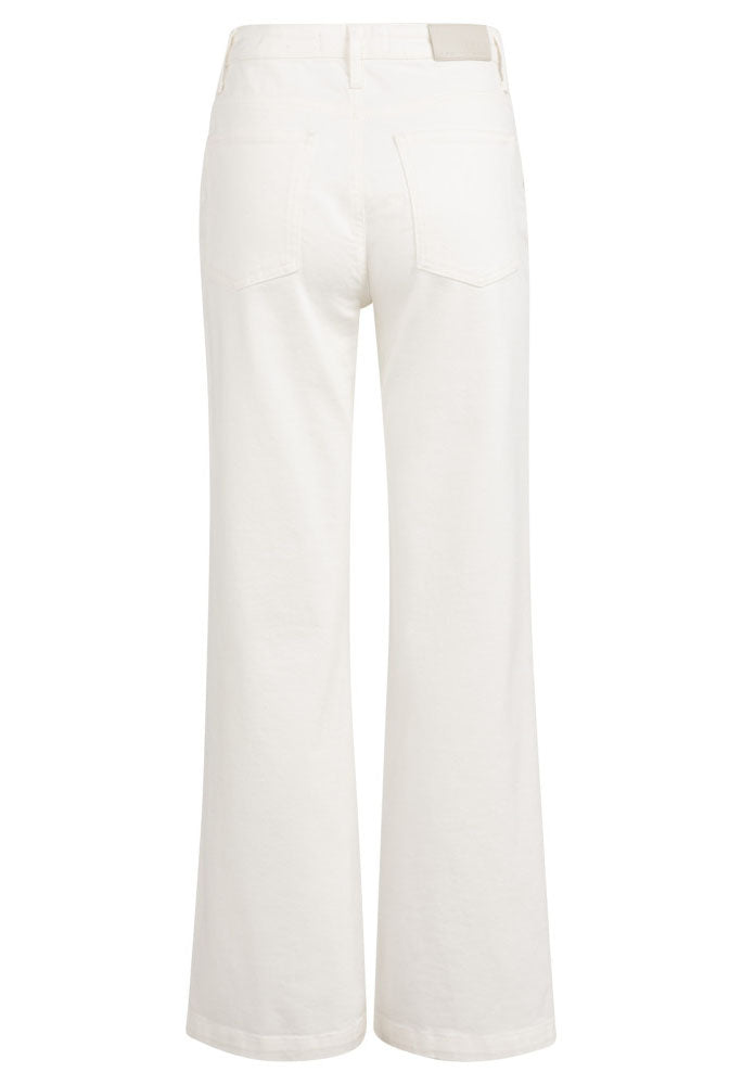 Button Detail Wide Leg Jeans