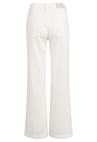 Button Detail Wide Leg Jeans