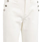Button Detail Wide Leg Jeans