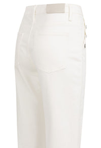 Button Detail Wide Leg Jeans