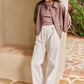 Pleated Wide Leg Trousers