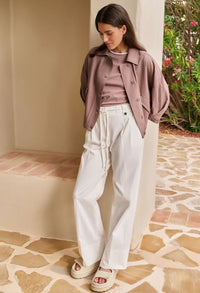 Pleated Wide Leg Trousers