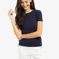 T-shirt with contrasting trim and round neck