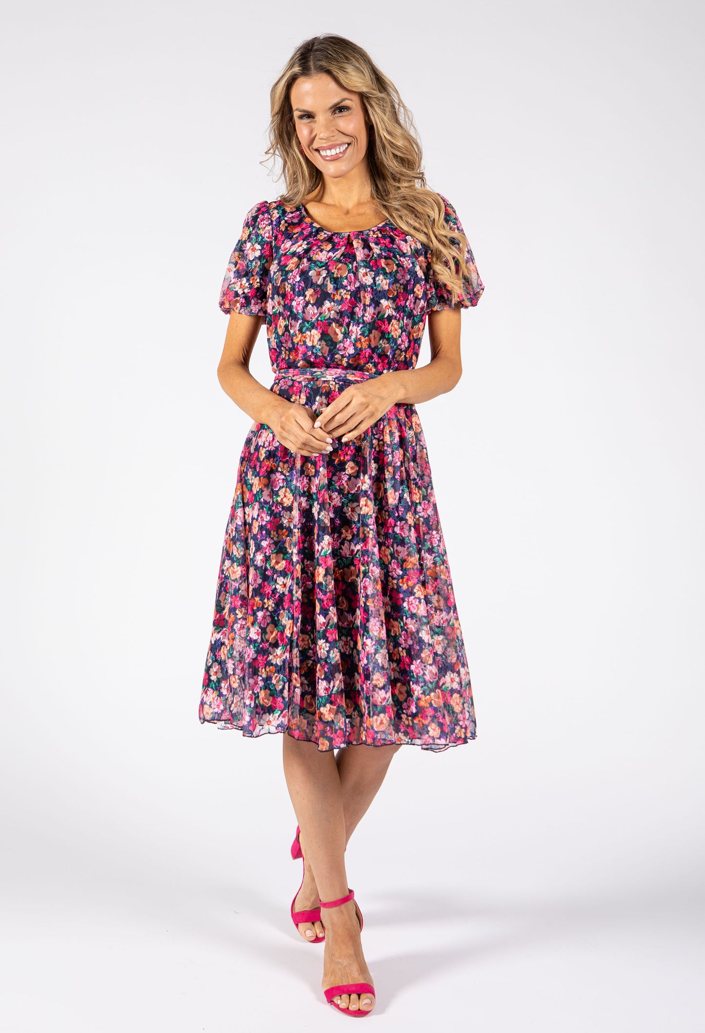 Stella Floral Lace Midi Dress