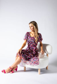 Stella Floral Lace Midi Dress