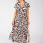 Kiki Leaf Print Midi Dress