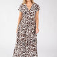 Kiki Leaf Print Midi Dress