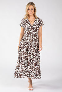 Kiki Leaf Print Midi Dress