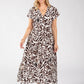 Kiki Leaf Print Midi Dress