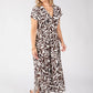Kiki Leaf Print Midi Dress