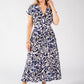 Kiki Leaf Print Midi Dress