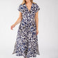 Kiki Leaf Print Midi Dress
