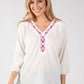 Brielle Aztec Trim Blouse